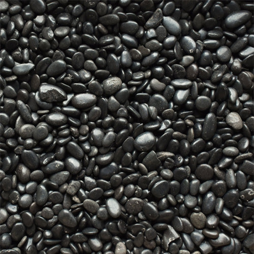 High Polished Black Pebbles 20-25 KG Bag 3-5cm